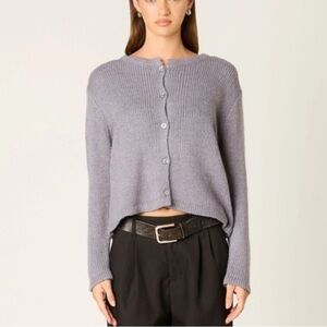 Nia Ariana Cardigan Grey Wool Relaxed Fit Women’s Sz S